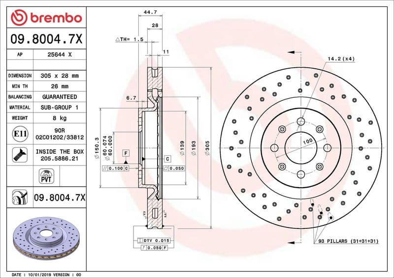 Brake Disc XTRA LINE - Xtra 09.8004.7X - image 3