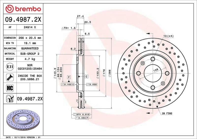 Brake Disc XTRA LINE - Xtra 09.4987.2X - image 3