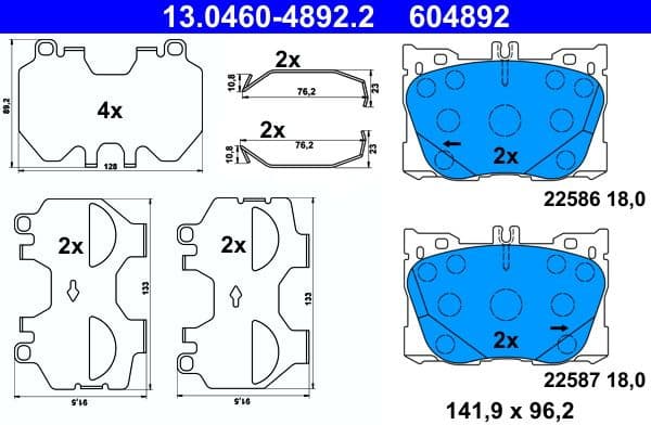 Brake Pad Set, disc brake 13.0460-4892.2 - image 2