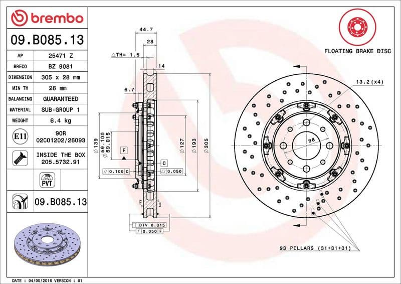 Brake Disc PRIME LINE - Floating 09.B085.13 - image 3