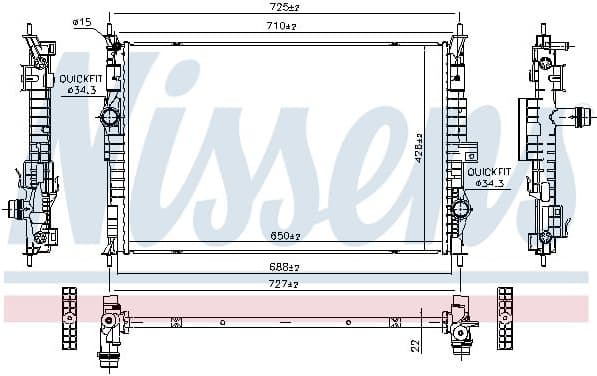 Radiator, engine cooling 607184