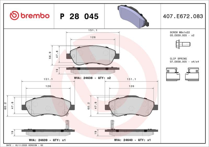 Brake Pad Set, disc brake XTRA LINE P 28 045X - image 2