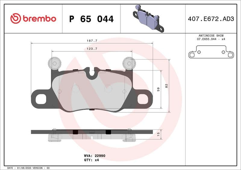 Brake Pad Set, disc brake PRIME LINE P 65 044 - image 2