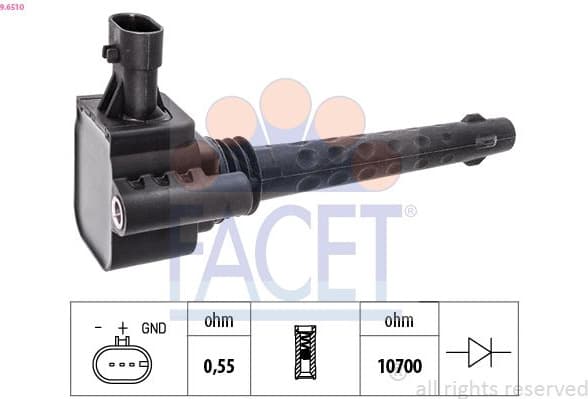 Ignition Coil OE Equivalent 9.6510