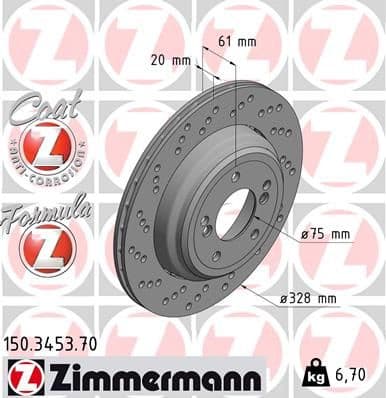 Brake Disc FORMULA Z BRAKE DISC 150.3453.70