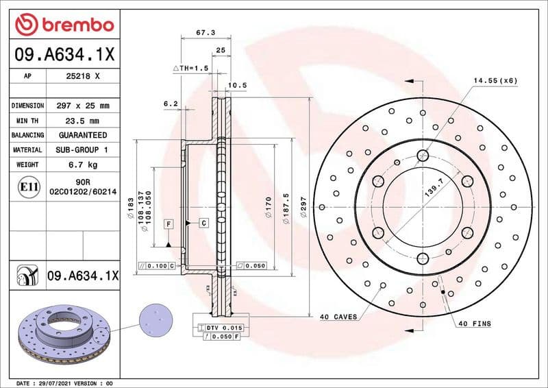 Brake Disc XTRA LINE - Xtra 09.A634.1X - image 2