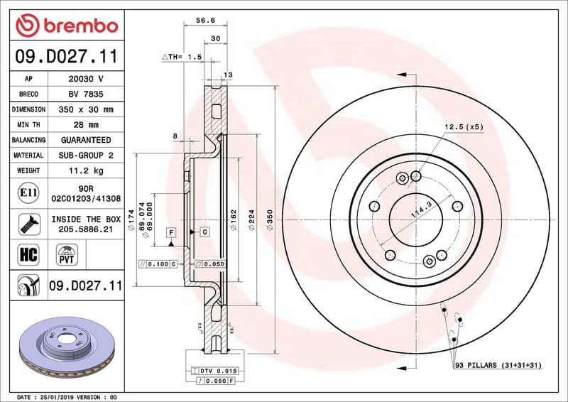 Brake Disc PRIME LINE - UV Coated 09.D027.11 - image 3
