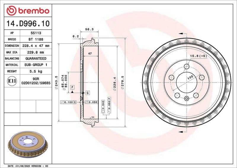 Brake Drum ESSENTIAL LINE 14.D996.10 - image 2