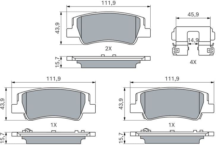 Brake Pad Set, disc brake 0 986 460 236