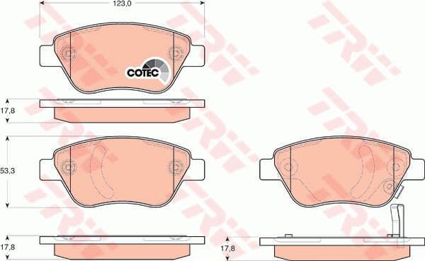 Brake Pad Set, disc brake COTEC GDB1700