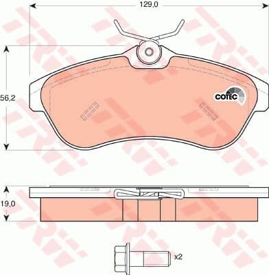 Brake Pad Set, disc brake COTEC GDB1496