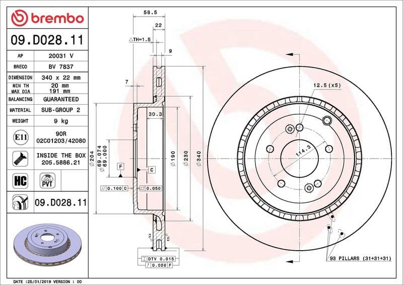 Brake Disc PRIME LINE - UV Coated 09.D028.11 - image 3