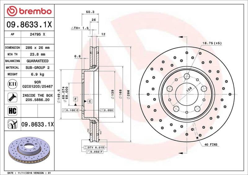 Brake Disc XTRA LINE - Xtra 09.8633.1X - image 3