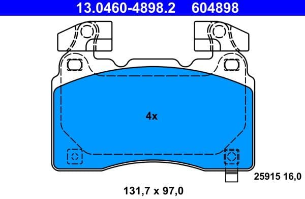 Brake Pad Set, disc brake 13.0460-4898.2 - image 2