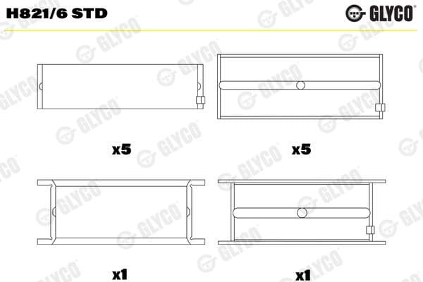 Crankshaft Bearing H821/6 STD