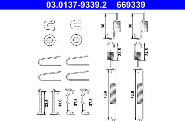Accessory Kit, parking brake shoes 03.0137-9339.2 - image 2