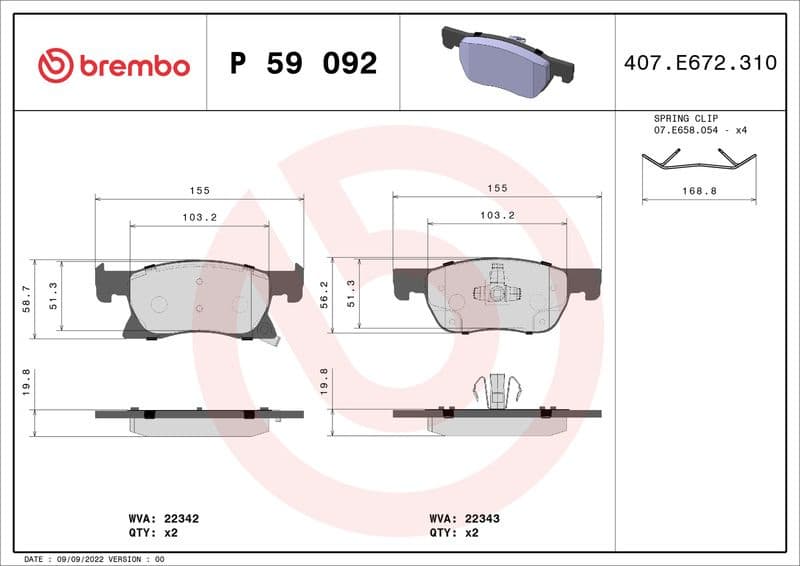 Brake Pad Set, disc brake PRIME LINE P59092 - image 3