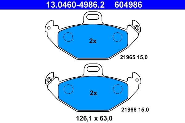 Brake Pad Set, disc brake 13.0460-4986.2 - image 2
