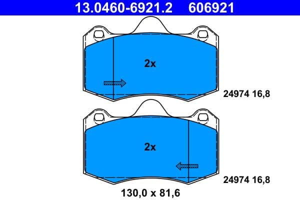 Brake Pad Set, disc brake 13.0460-6921.2 - image 2