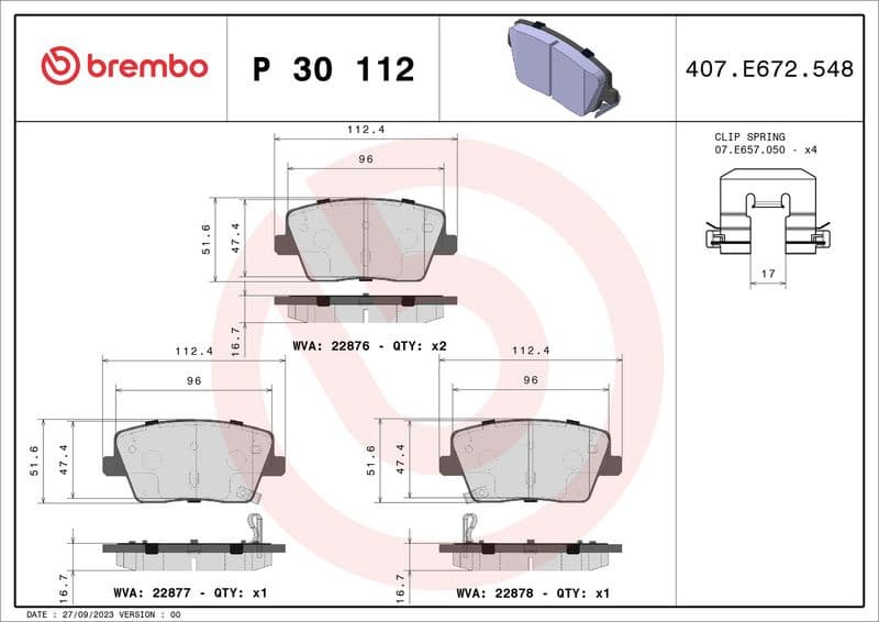 Brake Pad Set, disc brake PRIME LINE P30112 - image 3