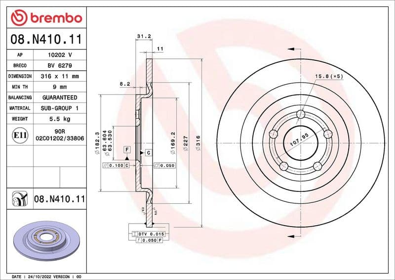Brake Disc PRIME LINE - UV Coated 08.N410.11 - image 3