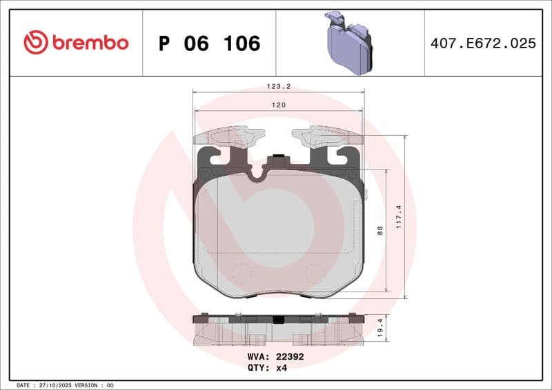 Brake Pad Set, disc brake PRIME LINE P06106 - image 3