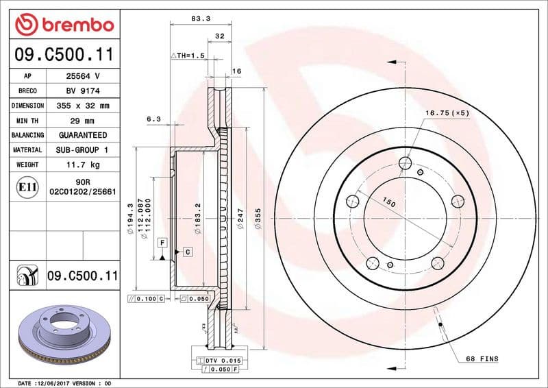 Brake Disc PRIME LINE - UV Coated 09.C500.11 - image 3