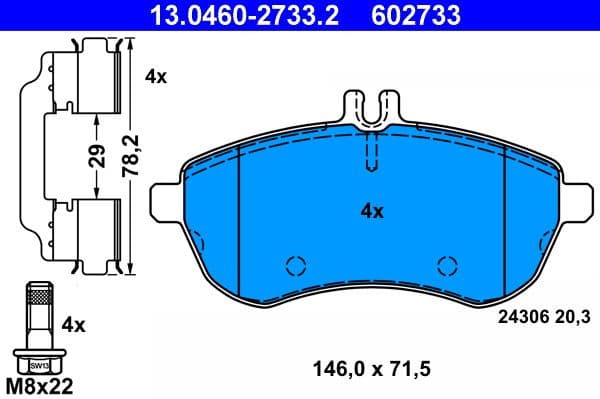 Brake Pad Set, disc brake 13.0460-2733.2 - image 3