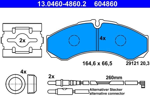 Brake Pad Set, disc brake 13.0460-4860.2 - image 2