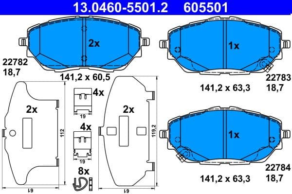 Brake Pad Set, disc brake 13.0460-5501.2 - image 2
