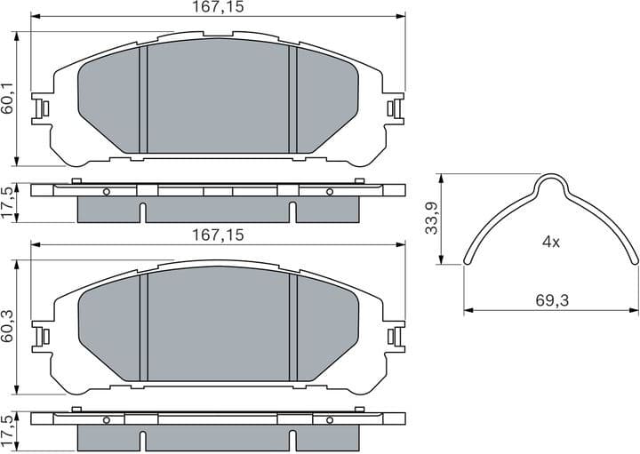 Brake Pad Set, disc brake 0 986 460 310