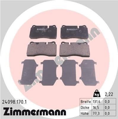 Brake Pad Set, disc brake 24098.170.1