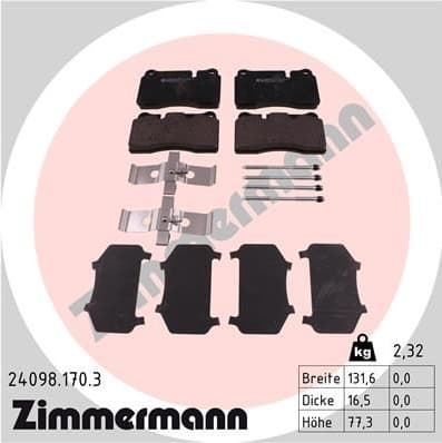 Brake Pad Set, disc brake 24098.170.3