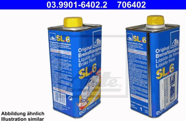 Stabdžių skystis ATE DOT4 SL.6 - 03.9901-6402.2 (ATE) - Autoera - image 4