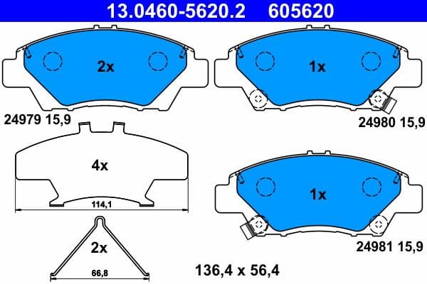 Brake Pad Set, disc brake 13.0460-5620.2 - image 2
