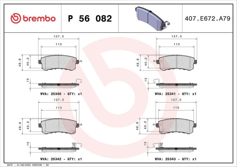 Brake Pad Set, disc brake PRIME LINE P56082 - image 3