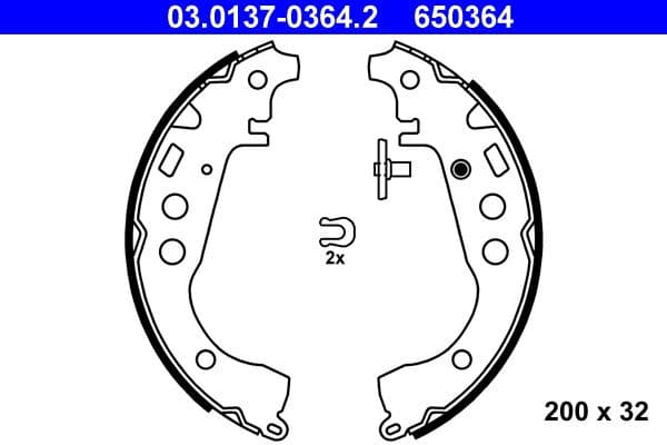 Brake Shoe Set 03.0137-0364.2 - image 2