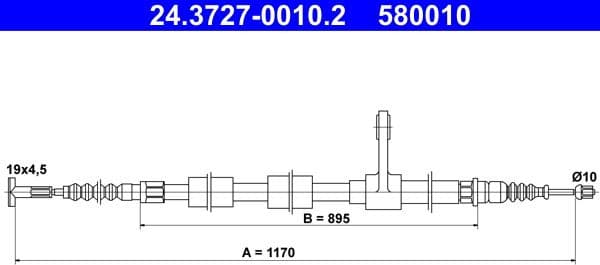 Cable Pull, parking brake 24.3727-0010.2 - image 2
