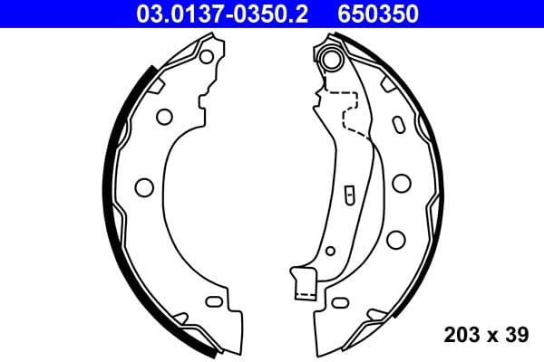 Brake Shoe Set 03.0137-0350.2 - image 2