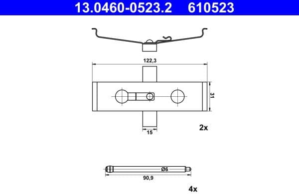 Accessory Kit, disc brake pad 13.0460-0523.2 - image 2