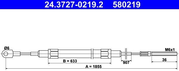 Cable Pull, parking brake 24.3727-0219.2 - image 2