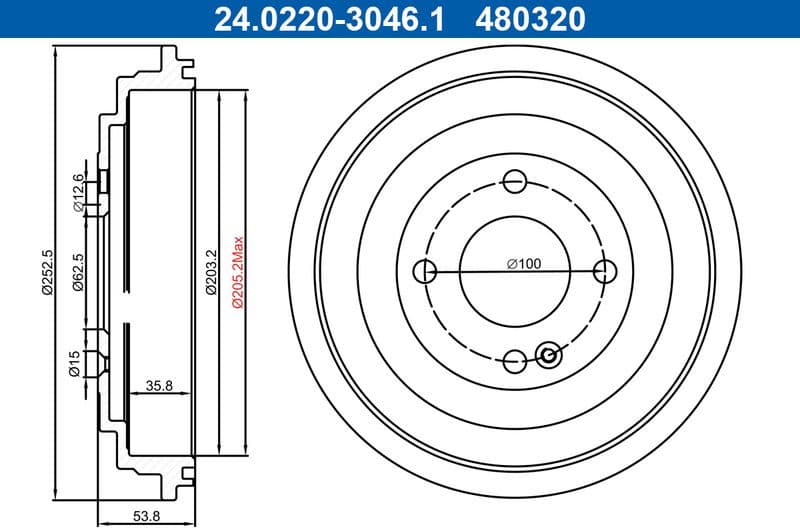 Brake Drum 24.0220-3046.1 - image 2