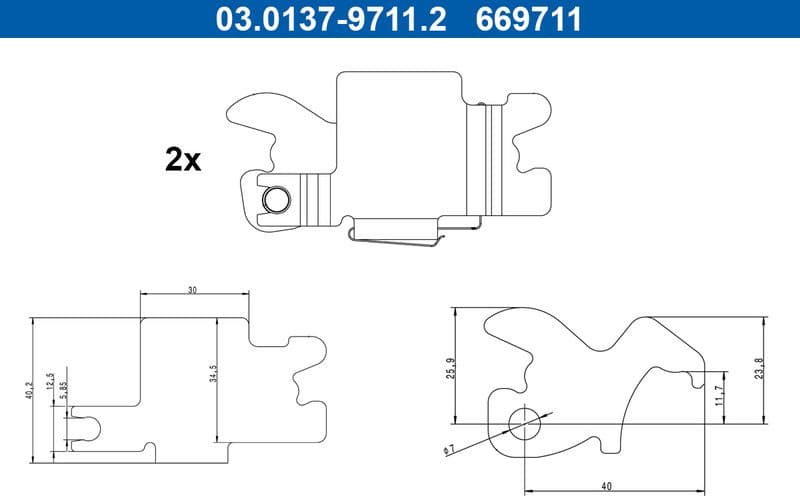 Accessory Kit, parking brake shoes expanding lock 03.0137-9711.2 - image 2