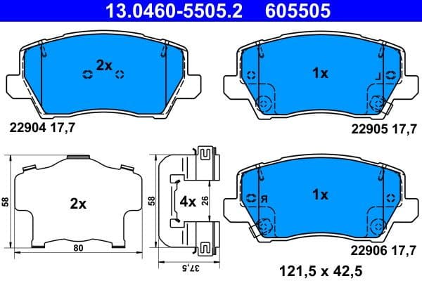 Brake Pad Set, disc brake 13.0460-5505.2 - image 2