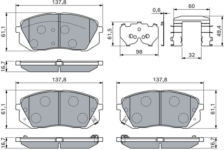 Brake Pad Set, disc brake 0986460169 - image 5