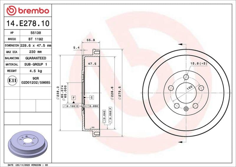 Brake Drum ESSENTIAL LINE 14.E278.10 - image 2