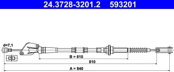 Cable Pull, clutch control 24.3728-3201.2 - image 2