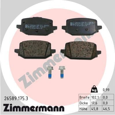 Brake Pad Set, disc brake 26589.175.3