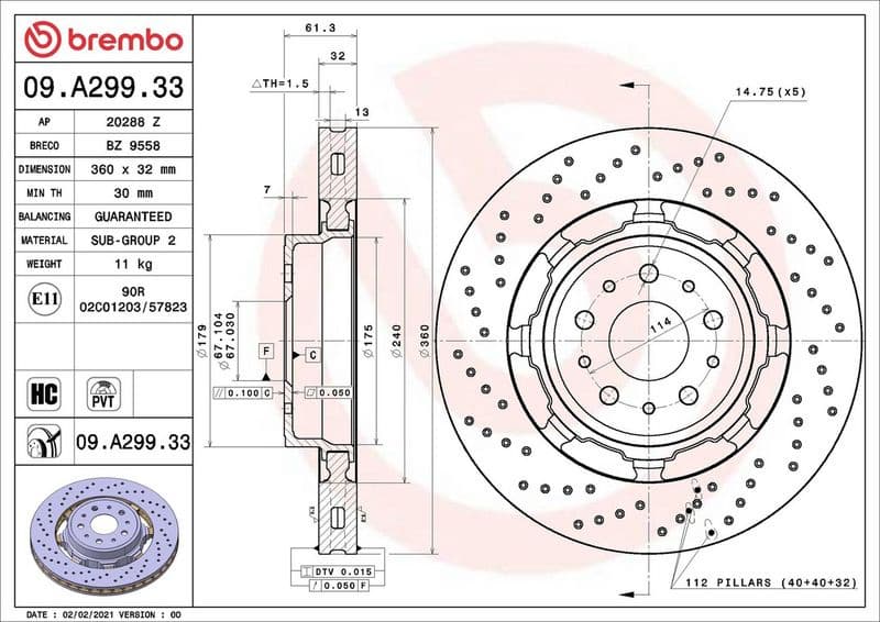 Brake Disc PRIME LINE - Dual Cast 09.A299.33 - image 2
