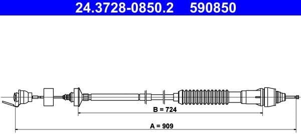 Cable Pull, clutch control 24.3728-0850.2 - image 2